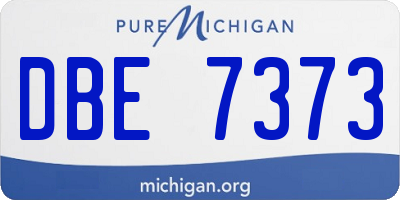MI license plate DBE7373