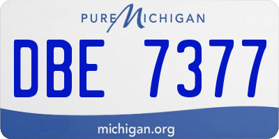 MI license plate DBE7377