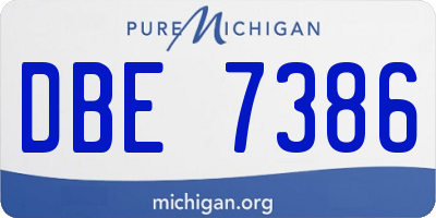 MI license plate DBE7386