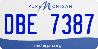MI license plate DBE7387