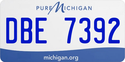 MI license plate DBE7392