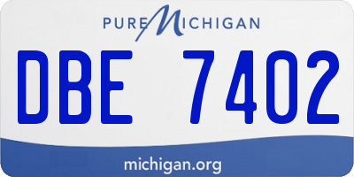 MI license plate DBE7402