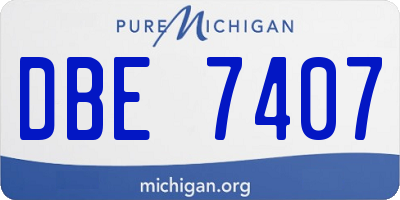 MI license plate DBE7407