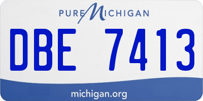 MI license plate DBE7413