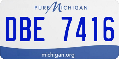 MI license plate DBE7416