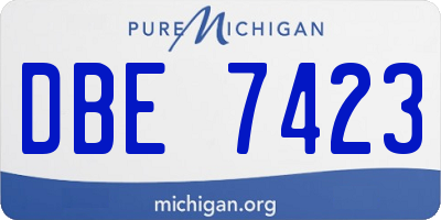 MI license plate DBE7423