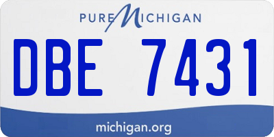 MI license plate DBE7431
