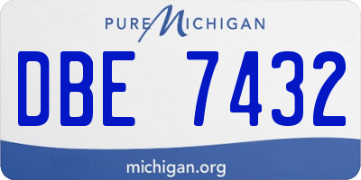 MI license plate DBE7432