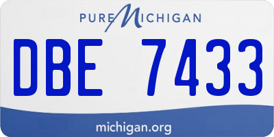 MI license plate DBE7433