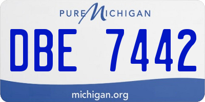 MI license plate DBE7442