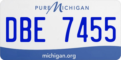 MI license plate DBE7455