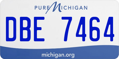 MI license plate DBE7464