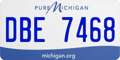 MI license plate DBE7468