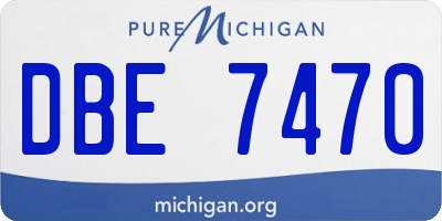 MI license plate DBE7470