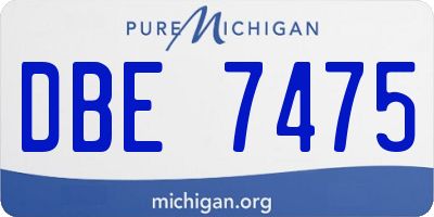 MI license plate DBE7475