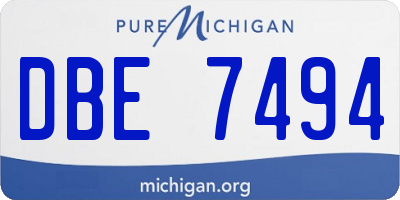 MI license plate DBE7494