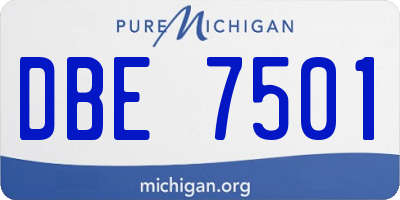 MI license plate DBE7501