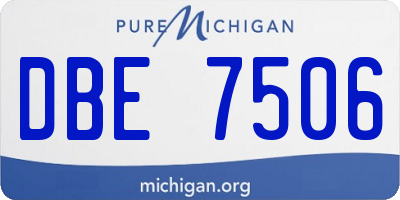 MI license plate DBE7506