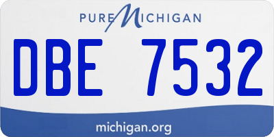 MI license plate DBE7532