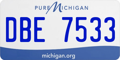 MI license plate DBE7533
