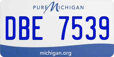 MI license plate DBE7539