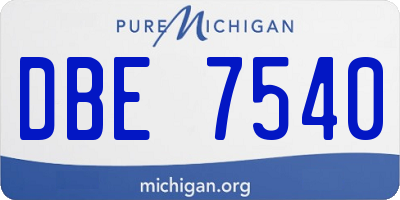 MI license plate DBE7540