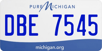 MI license plate DBE7545