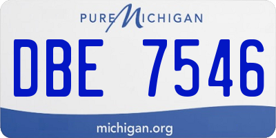 MI license plate DBE7546