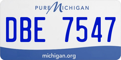 MI license plate DBE7547