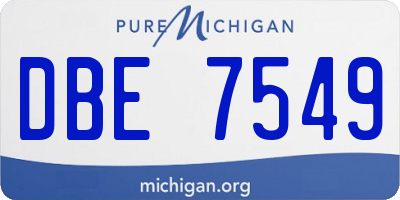 MI license plate DBE7549