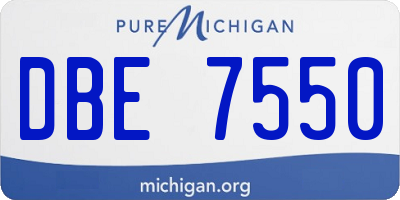 MI license plate DBE7550