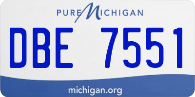 MI license plate DBE7551