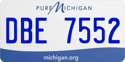 MI license plate DBE7552
