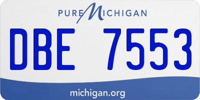 MI license plate DBE7553