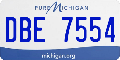 MI license plate DBE7554