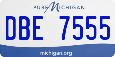 MI license plate DBE7555