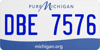 MI license plate DBE7576