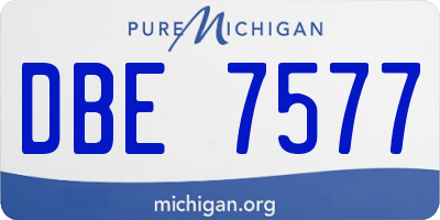 MI license plate DBE7577