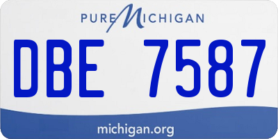 MI license plate DBE7587