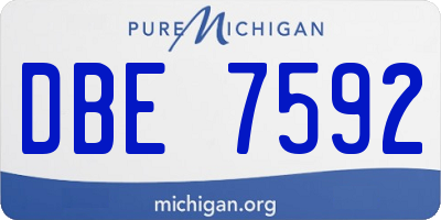 MI license plate DBE7592