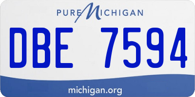 MI license plate DBE7594