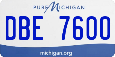 MI license plate DBE7600