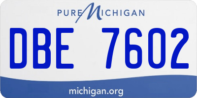 MI license plate DBE7602