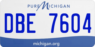 MI license plate DBE7604