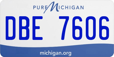 MI license plate DBE7606