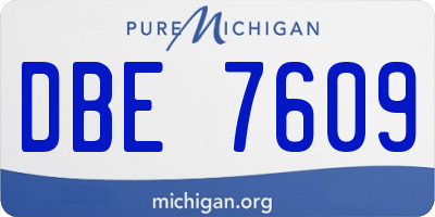 MI license plate DBE7609