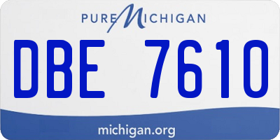 MI license plate DBE7610