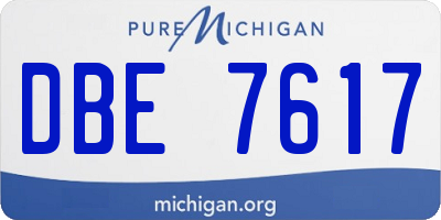 MI license plate DBE7617