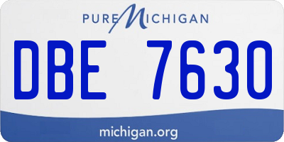 MI license plate DBE7630