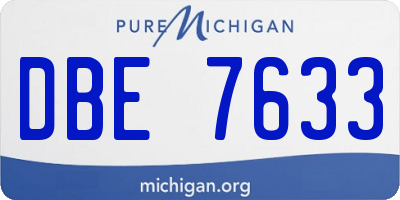 MI license plate DBE7633